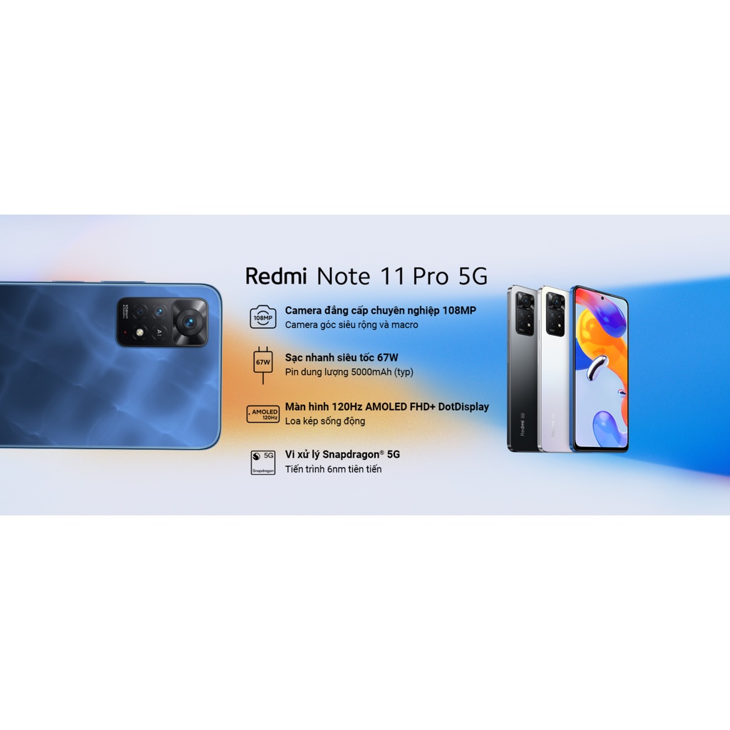 Điện Thoại Xiaomi Redmi Note 11 Pro 5G (8GB|128GB) Chính Hãng