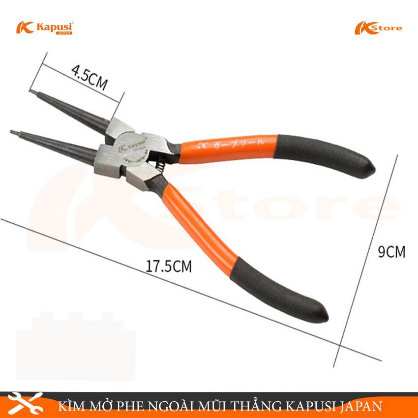 Các mẫu kìm mở phe kapusi japan 7inch/175mm,kìm mở phe ngoài mũi thẳng, kìm mở phe trong mũi thẳng, kìm mở phe