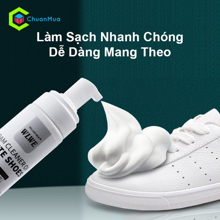 Bọt vệ sinh giày xịt làm làm sạch làm trắng giày 200ml shoe cleaning foam shoe cleaning foam