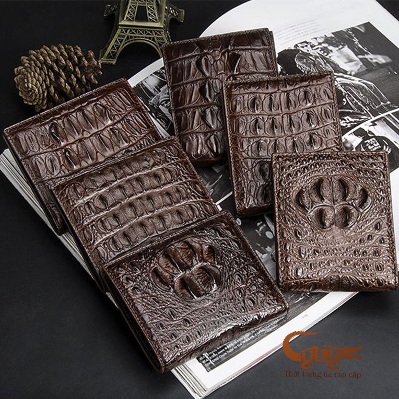 VÍ DA CÁ SẤU. VÍ 2 MẶT ĐAN VIỀN CAO CẤP MADE BY Thùy Trâm Store