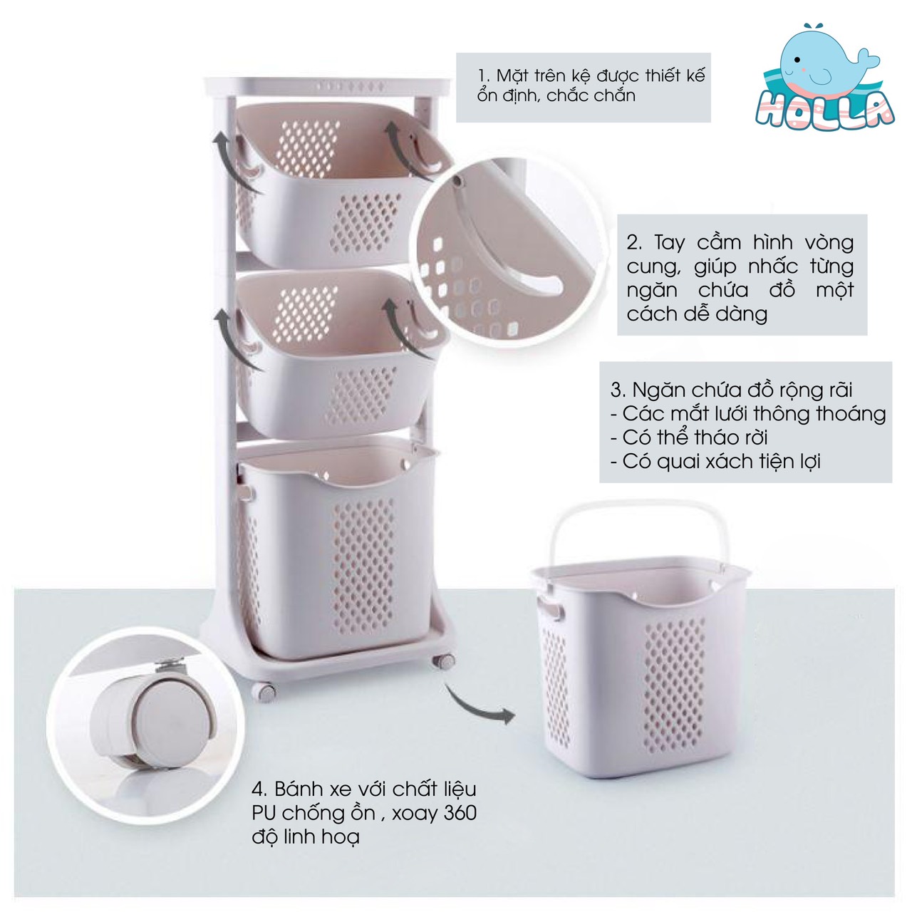 Kệ nhựa 3 tầng HOla