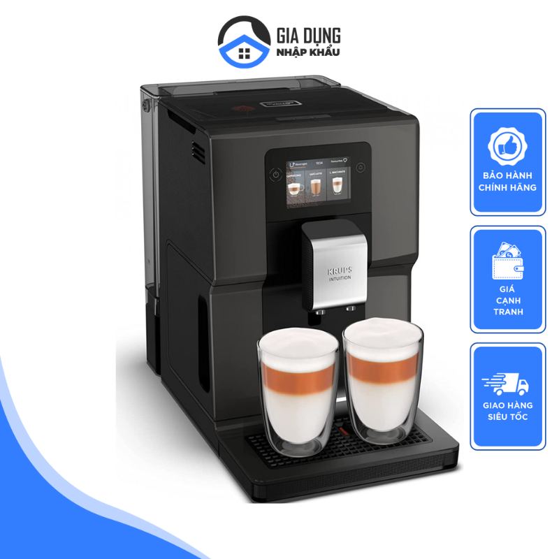 Krups EA872B Automatic Coffee Maker, Krups Coffee Maker, Coffee, Espresso, Cappuccino Maker, 15 Bar Pressure, 2.3L Capacity, 11 Drink Recipe Settings, Imported from Germany, 12 Months Warranty