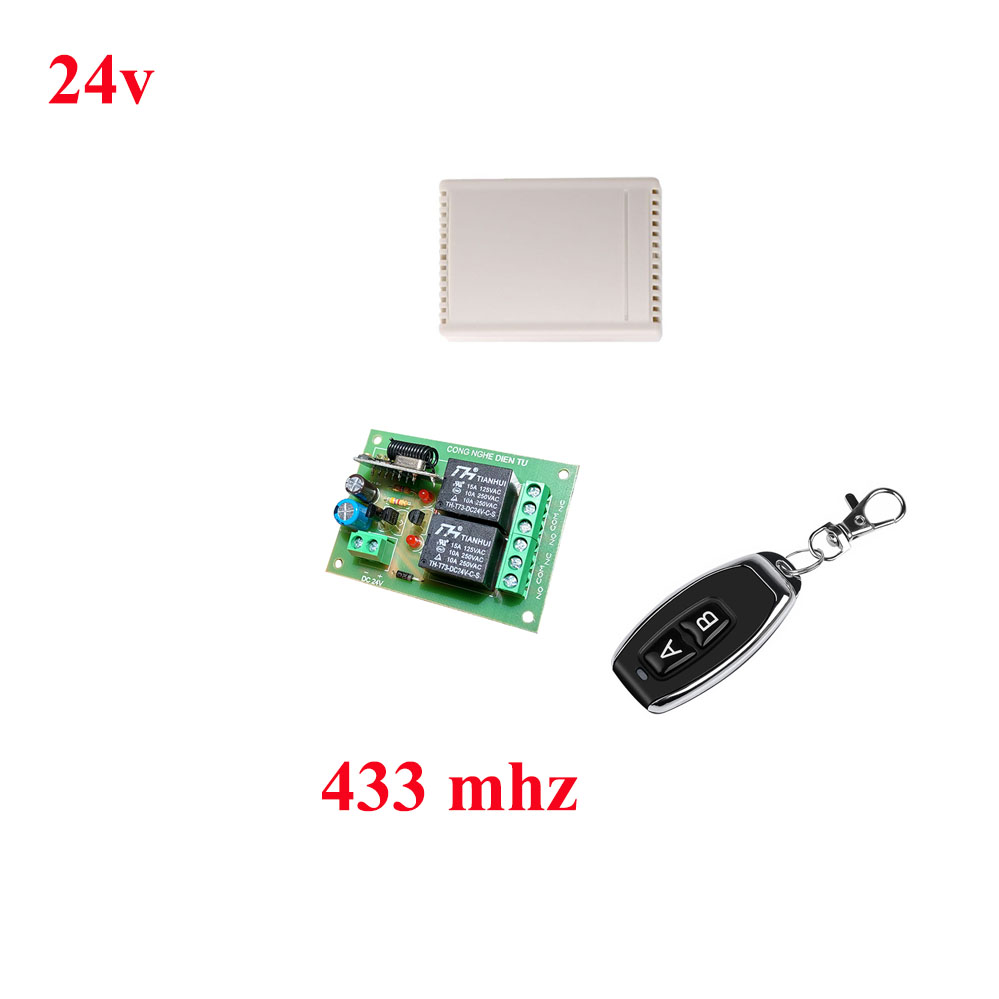 Bộ điều khiển từ xa 24v RF 433mhz 2 relay