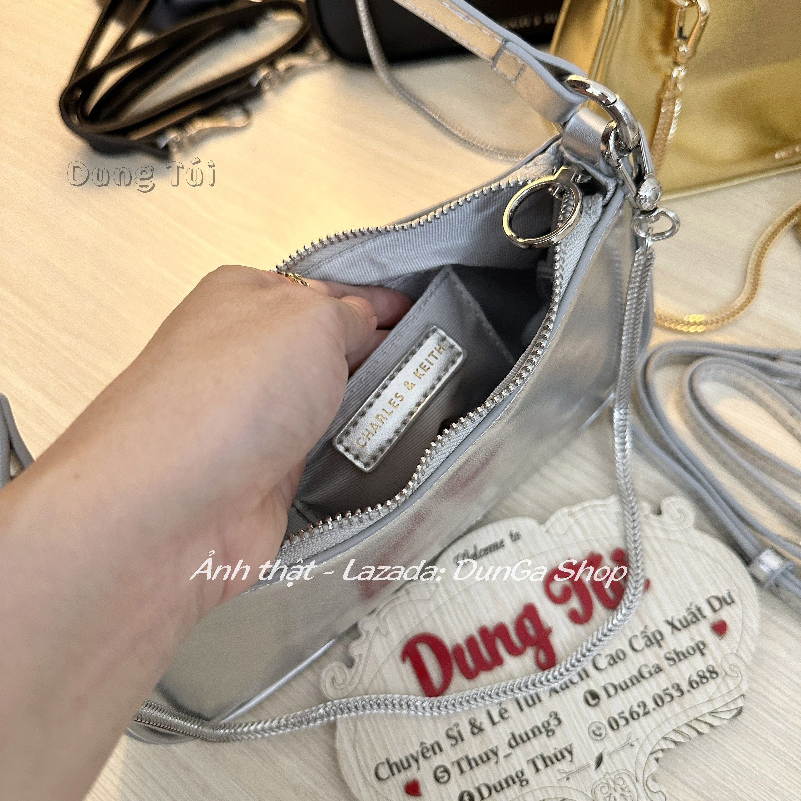 [Chuẩn hãng] Túi nữ kẹp nách + đeo chéo size 22 dáng basic 3 dây đeo full màu