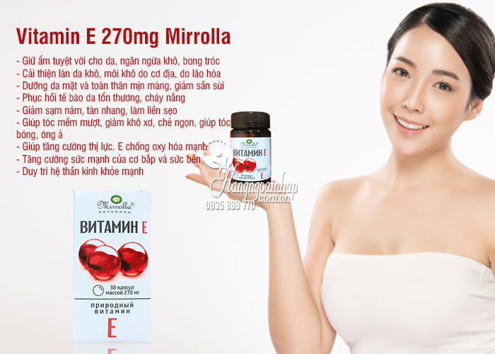 Vitamin E 270mg Mirrolla của Nga hộp 30 viên