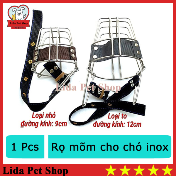 HN- Rọ mõm cho chó bằng inox  KHÔNG GỈ chó to 20-33kg (size to) - Lida Pet Shop