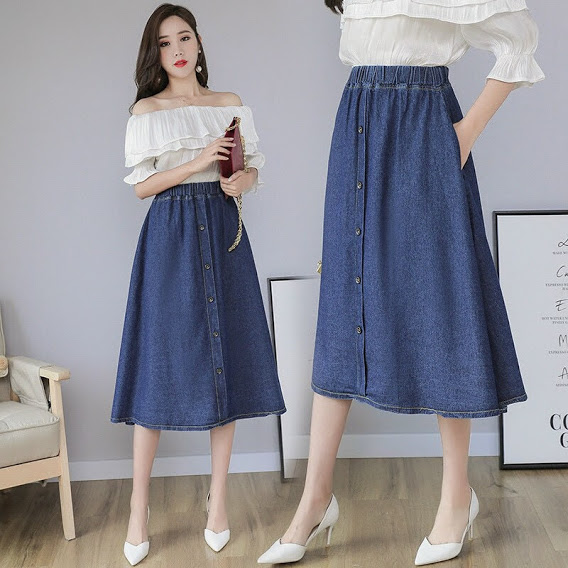 Chân váy denim chữ a