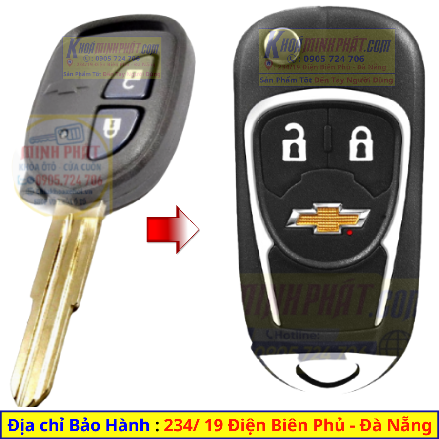 Vỏ Chìa khoá xe Ô tô Chevrolet Spark V17