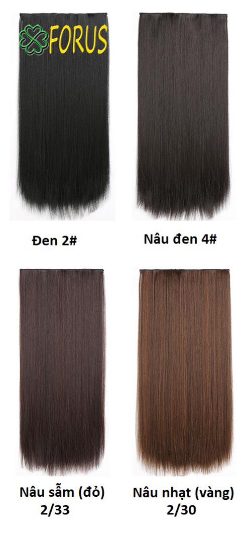 Tóc giả kẹp dải thẳng 5 phím 60cm HL120T, màu [đen 2#]