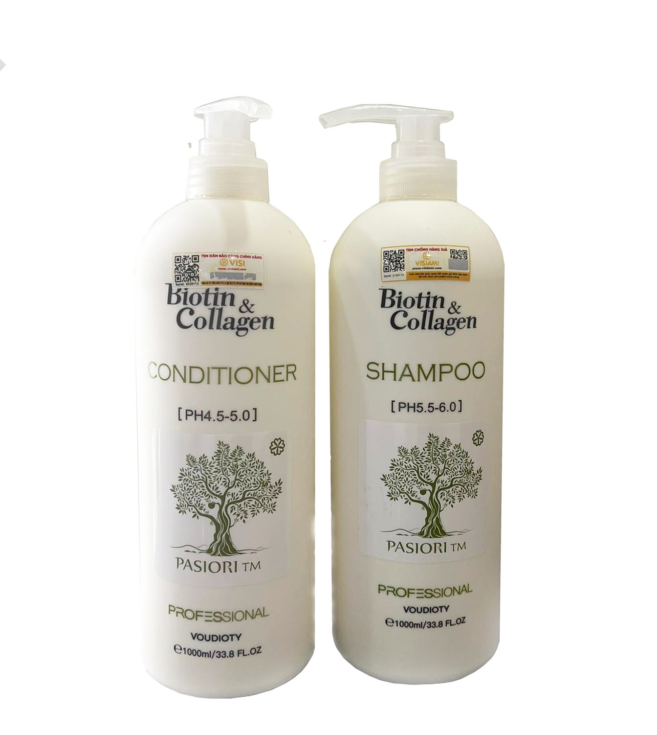 Combo Gội Xả Biotin&Collagen Trắng 1000ml