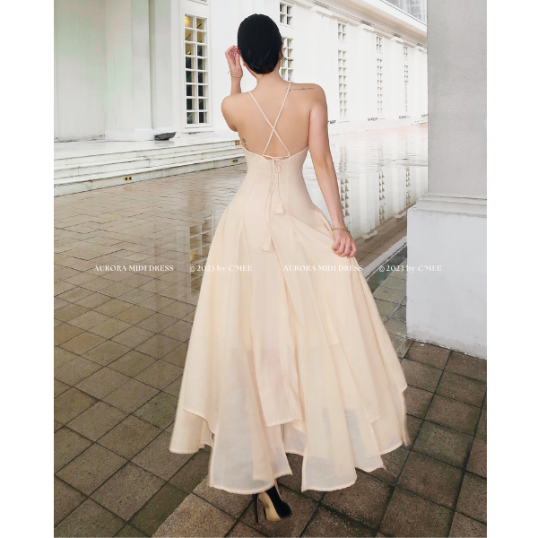 [CMEE] Đầm cổ yếm Aurora Midi Dress