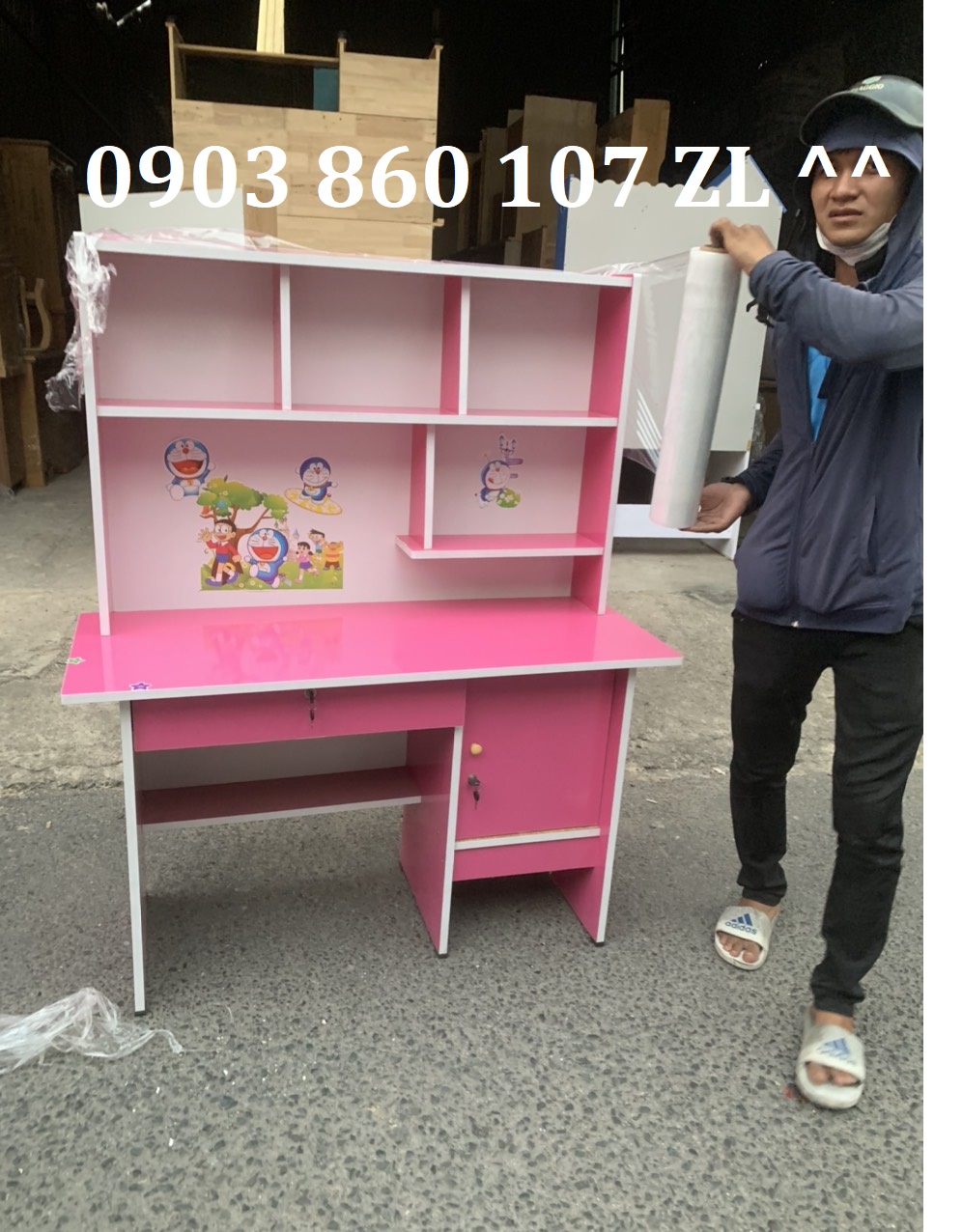 Bàn học sinh liền kệ okal có hộc tủ mới mẫu mới nhiều màu kệ sách tặng hình đẹp cho bé