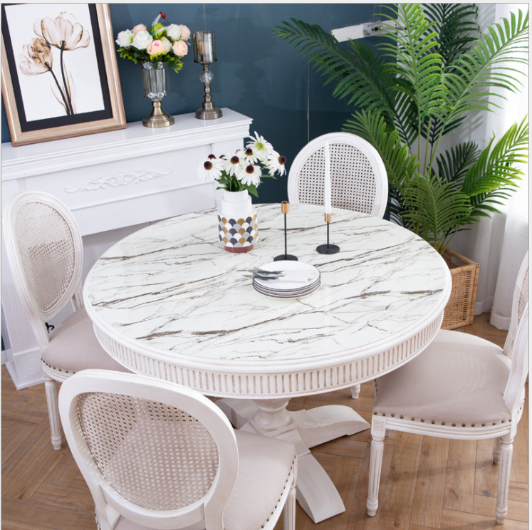 Khăn trải bàn pvc cẩm thạch trắng