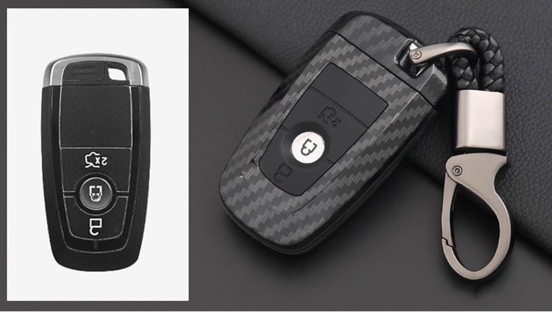 Bao da chìa khóa carbon xe Ford Everest, Ecosport, Ranger 2019 2020  có kèm móc treo chắc chắn Bảo vệ chìa khóa khỏi va đập, tránh trầy xước, hư hỏng bộ điều khiển, giúp nâng cao tuổi thọ của chìa khóa