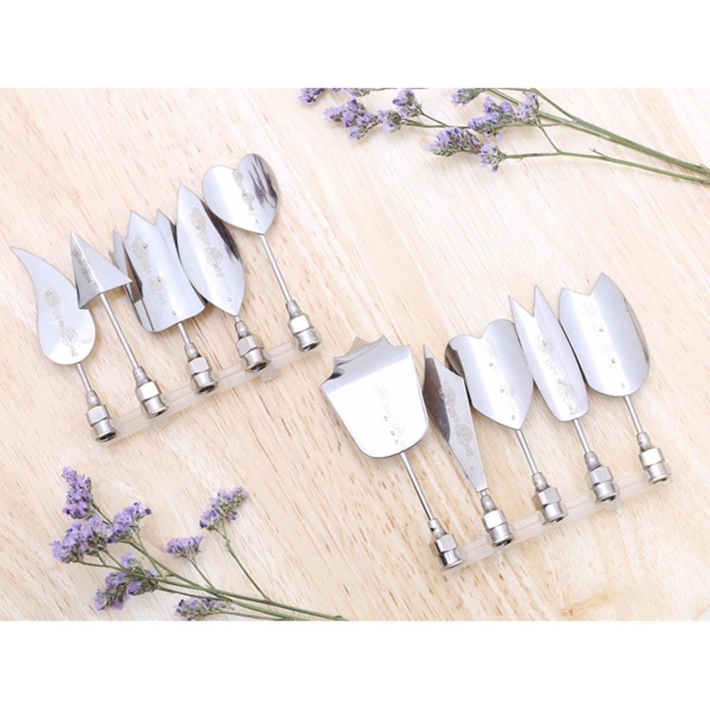 Bộ dụng cụ làm thạch rau câu 3D tạo kiểu hoa lá nhiều mẫu bộ gồm 10 kim mẫu và 1 ống bơm