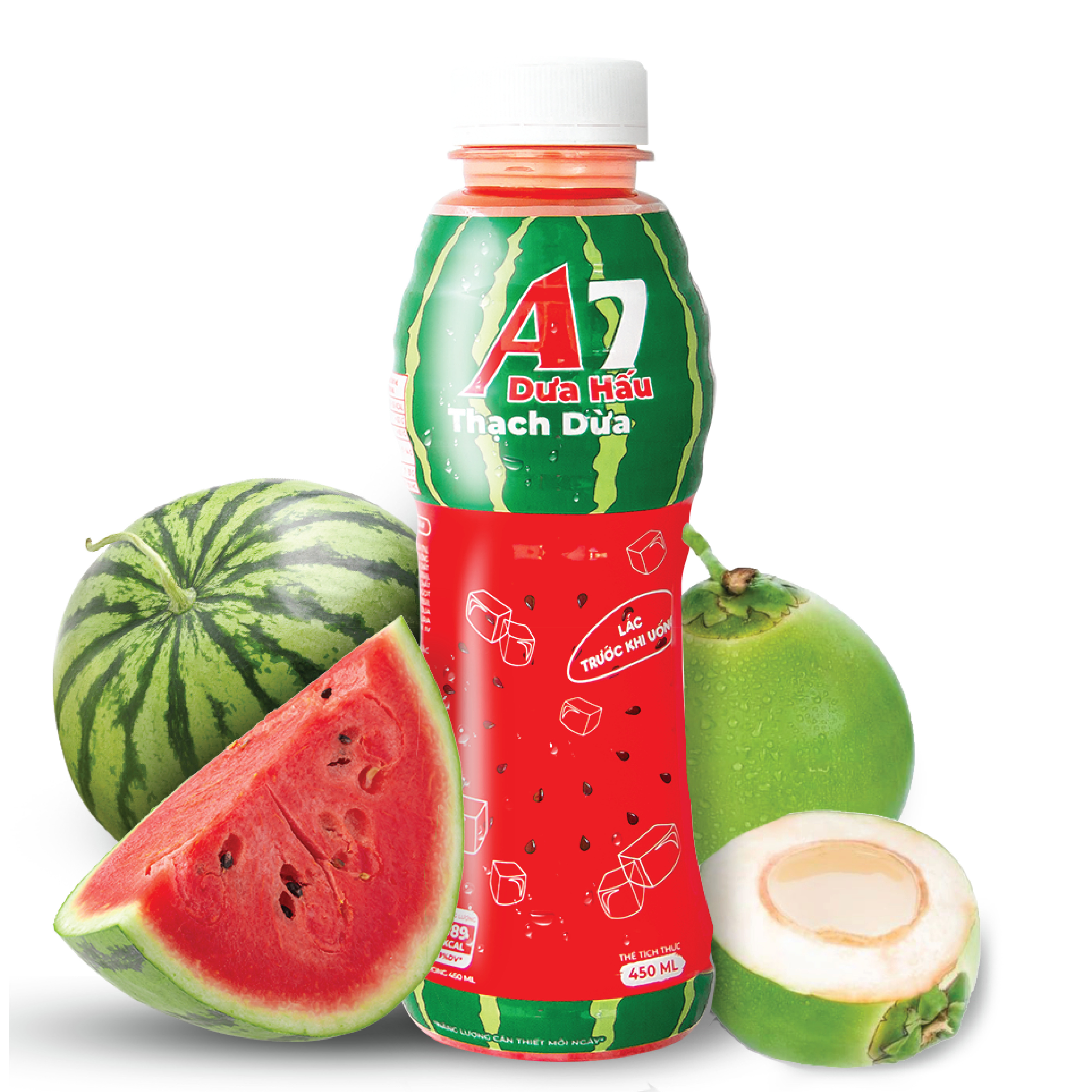 Nước Dưa Hấu Thạch Dừa A7 450ml (Thùng 24 chai)