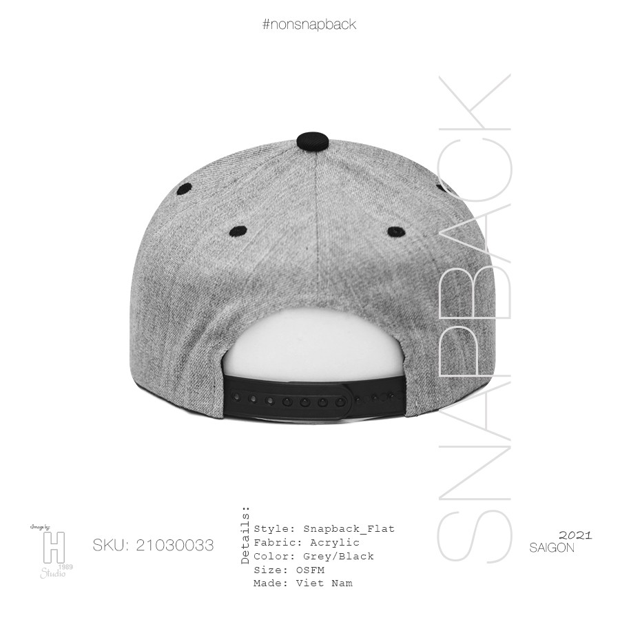 Nón Snapback Xám/Đen
