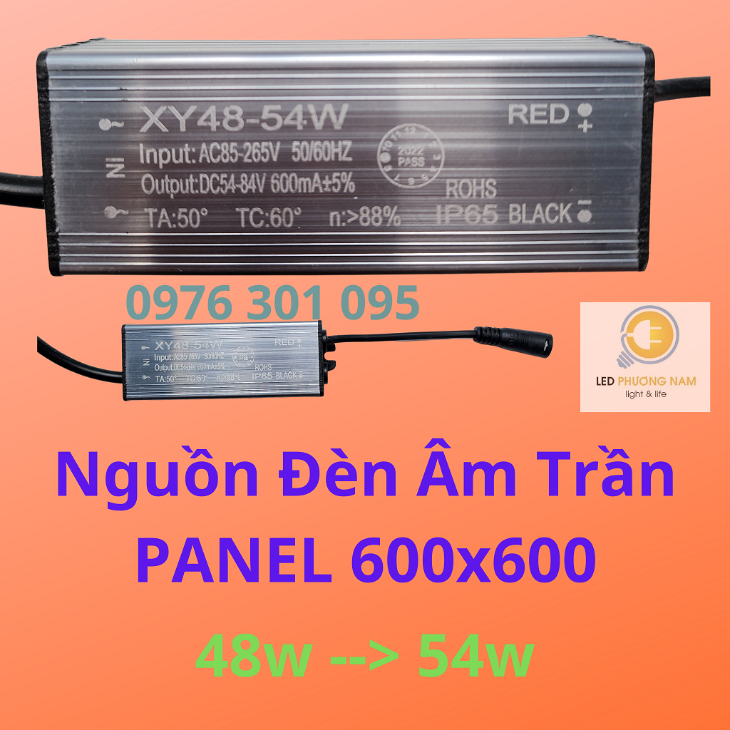 Nguồn đèn led âm trần 600x600 48w/54w panel vuông trắng