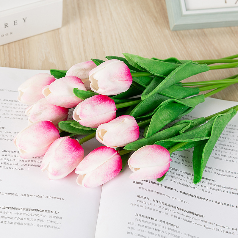 Hoa Tulip  VI019 ( cao 33 cm, hoa dài 5-6cm), hoa giả trang trí