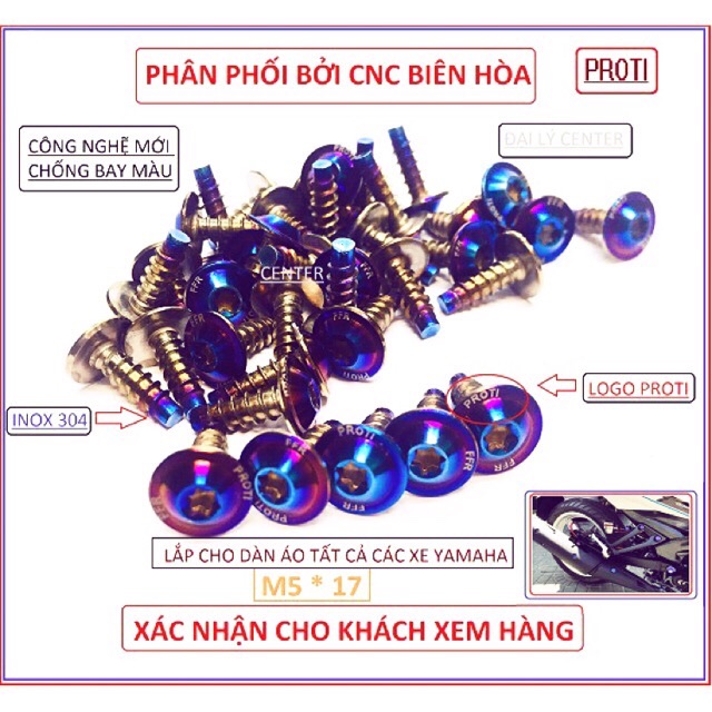 [HCM]Ốc Proti gai xoắn M5 màu titan