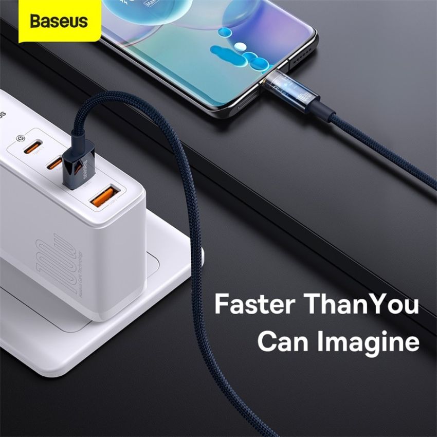 Cáp Sạc Baseus Explorer Series Auto Power-Off Fast Charging Data Cable USB to Type-C 100W Tự Ngắt CATS [HÀNG CHÍNH HÃNG]