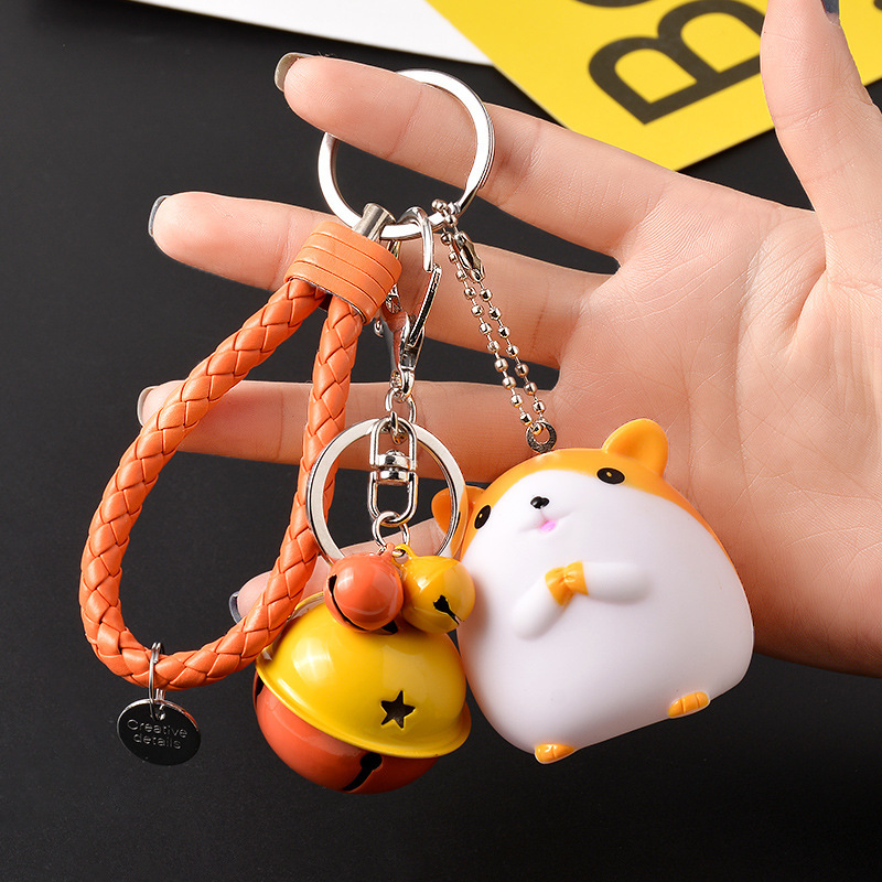 [HCM]Móc khóa treo balo Chuột Hamster CUTE nhựa mềm BÓP kêu chit chít VUI TAI - kèm chuông - KAShop