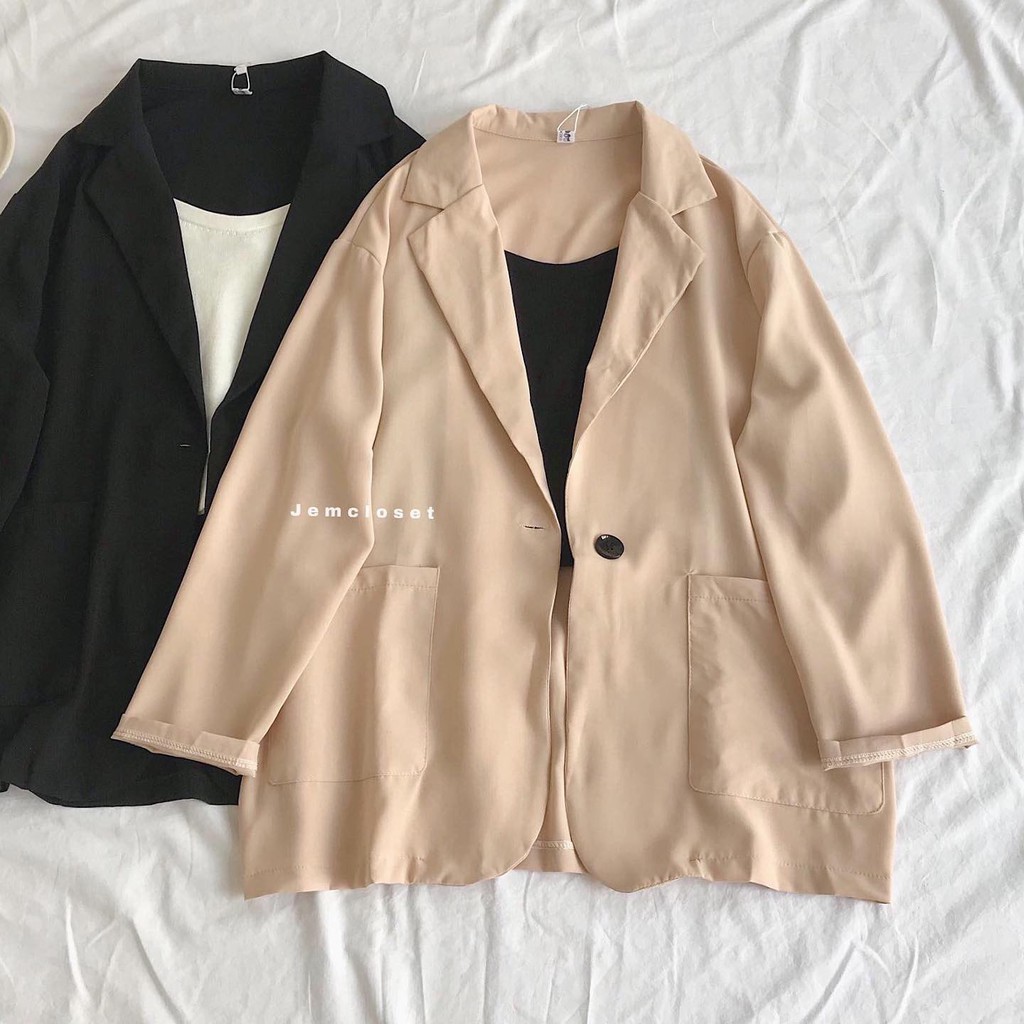 ÁO Blazer trơn form rộng MOMO - 1263 ( Jem Closet )