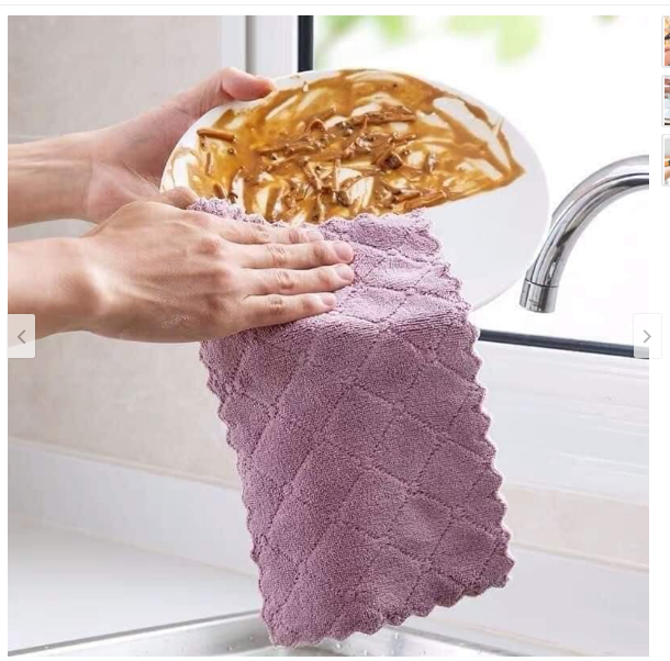 Combo 10 Khăn Lau Bếp Đa Năng 2 Mặt Viền Zíc Zắc ( Màu ngẫu nhiên)