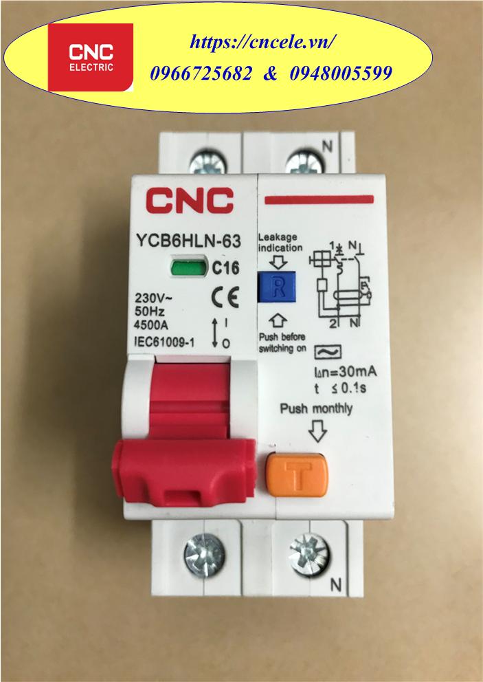 Aptomat mcb cnc chống rò chống giật: rcbo 1p+n 20a; icu = 4.5ka; mã ycb6hln-63.; aptomat; attomat