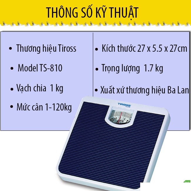 Cân sức khỏe cơ học bền Tiross TS810