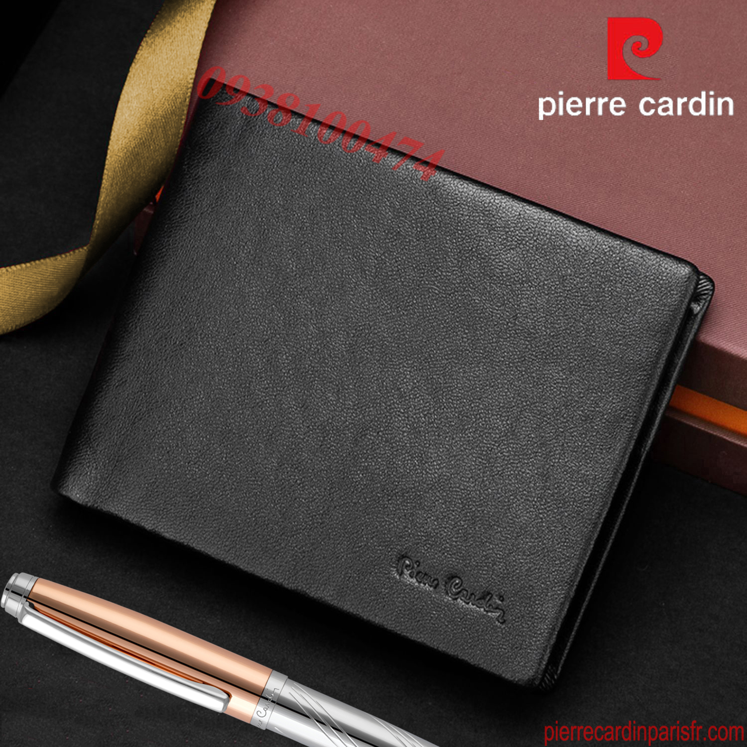 Men's Pierre Cardin leather genuine black cowhide soft multi card slot PCJ0013