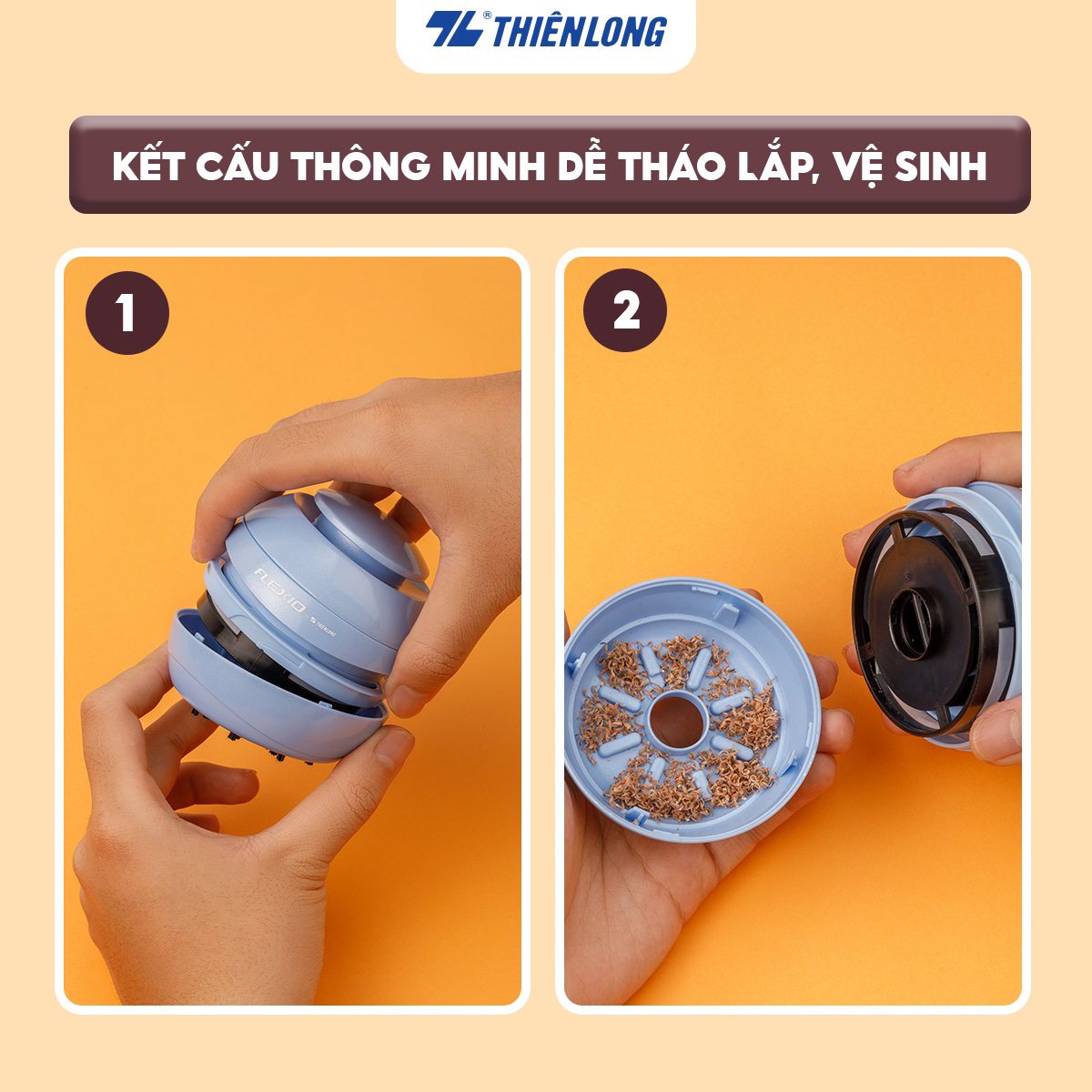 ( Tặng Thêm Pin Thiên Long ) Máy hút bụi mini Thiên Long Flexio MVE-001