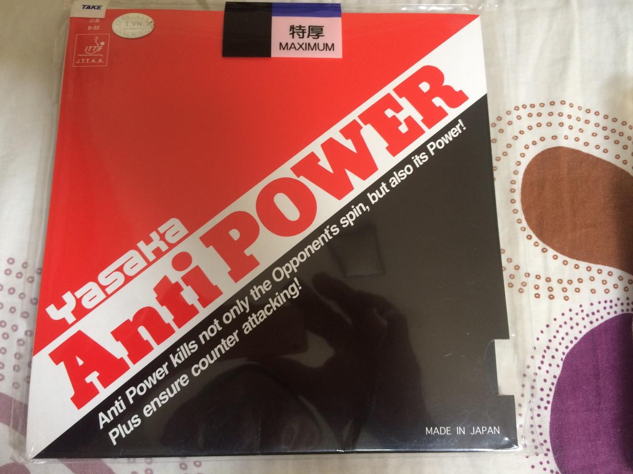 mặt vợt anti Yasaka Anti Power