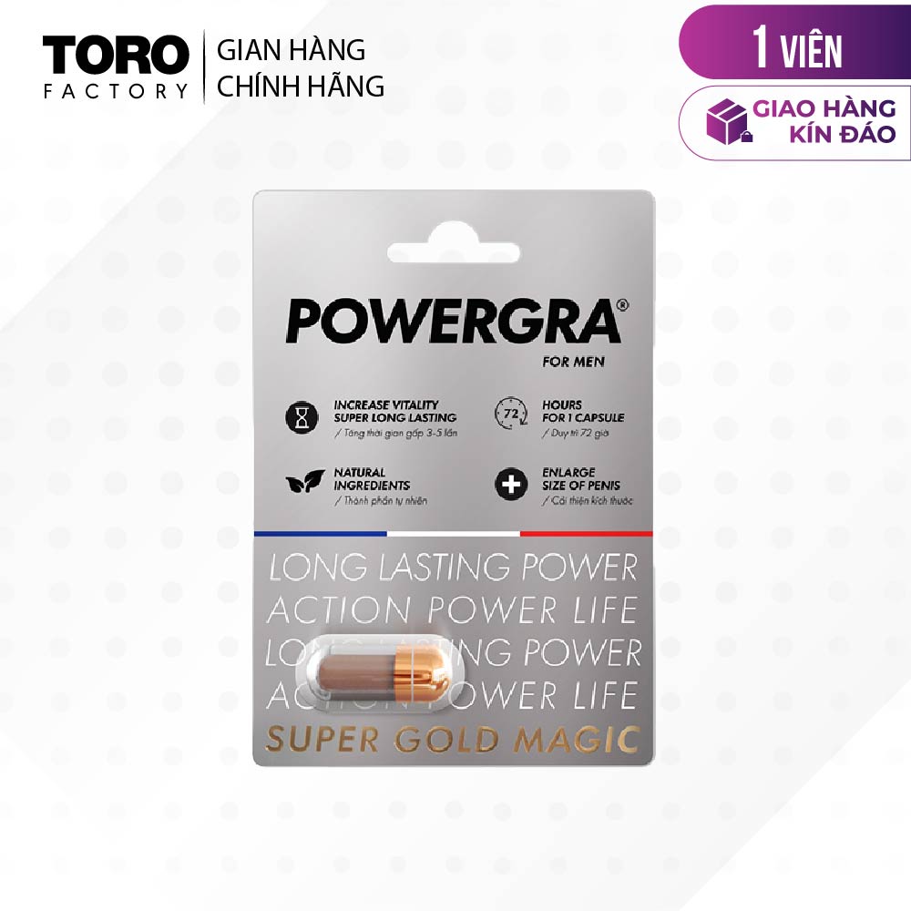 Viên uống phục hồi và hỗ trợ nam giới Powergra (Super Gold Magic) - Vỉ 1 viên | TORO FACTORY