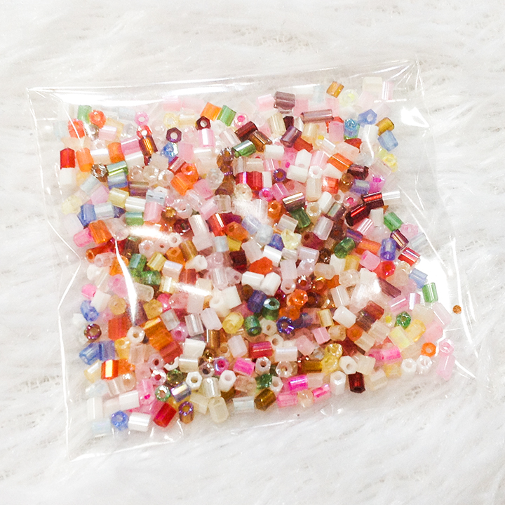 Cườm gãy trộn hỗn hợp nhiều màu kết áo đính trang phục làm trâm cài trang sức gói 10gram