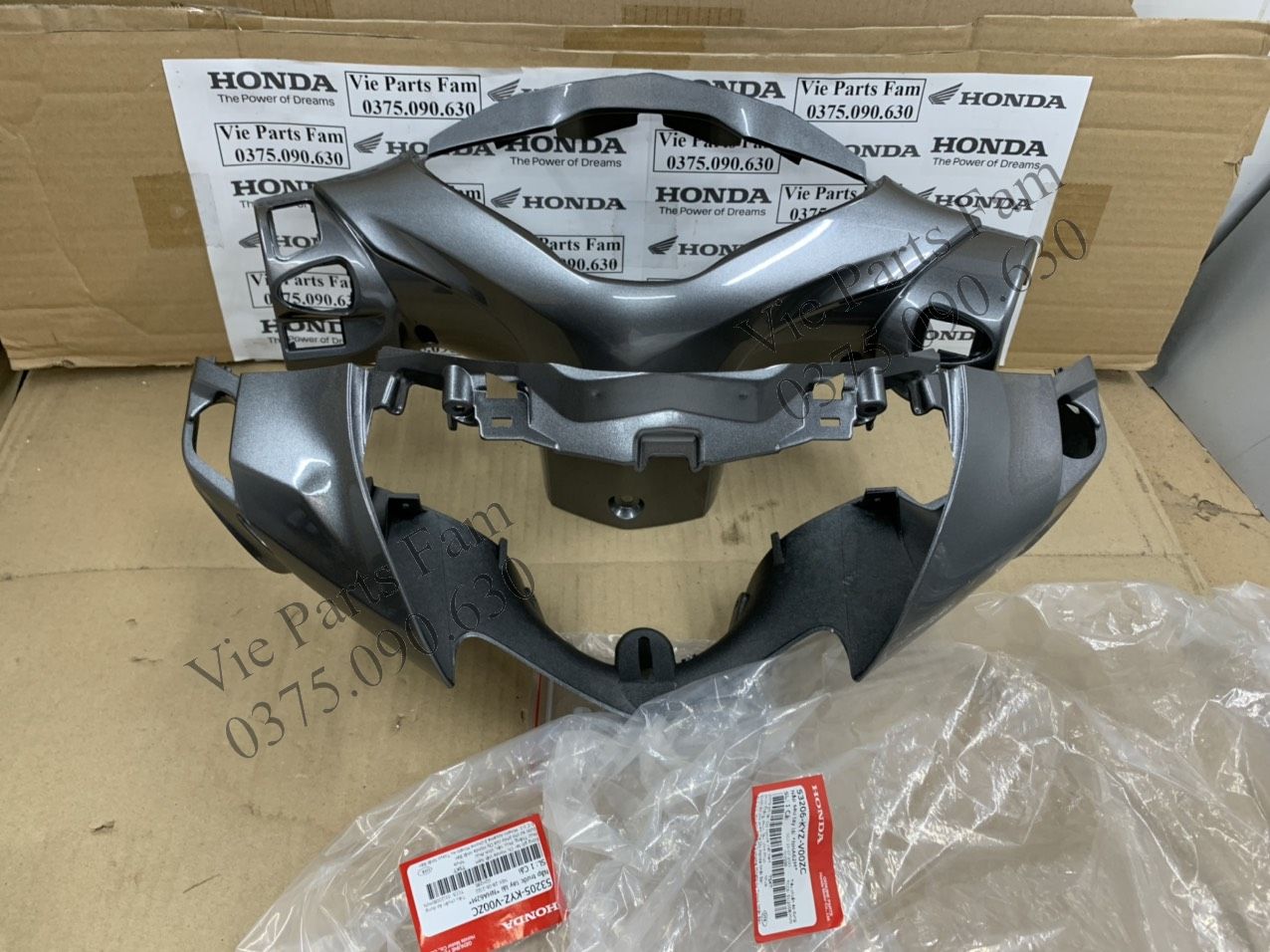 Combo bộ vỏ đầu 2 món trước sau future 125 2012-2016 màu đen bóng, màu đỏ đậm, hàng din honda mới 100%