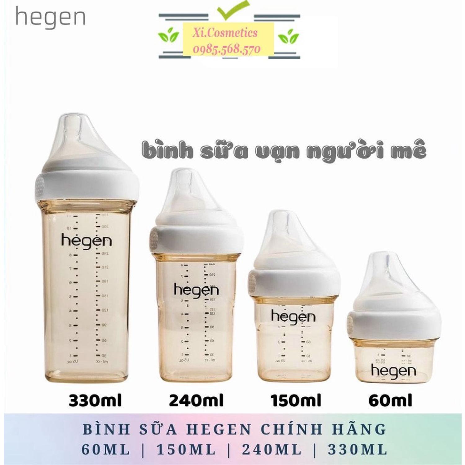Bình sữa hegen cao cấp 60ml 150ml 240ml 330ml