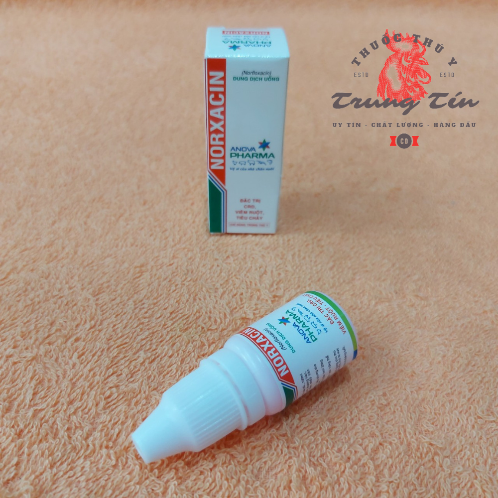 Norxacin của công ty (Anova Pharma) lọ 10ml (thuốc gà đá đặc trị CRD , viêm ruột , tiêu chảy)