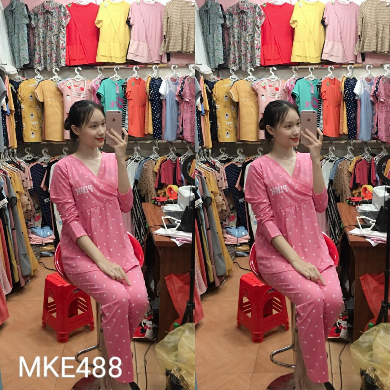 Đồ bộ bầu kết hợp sau sinh chất cotton