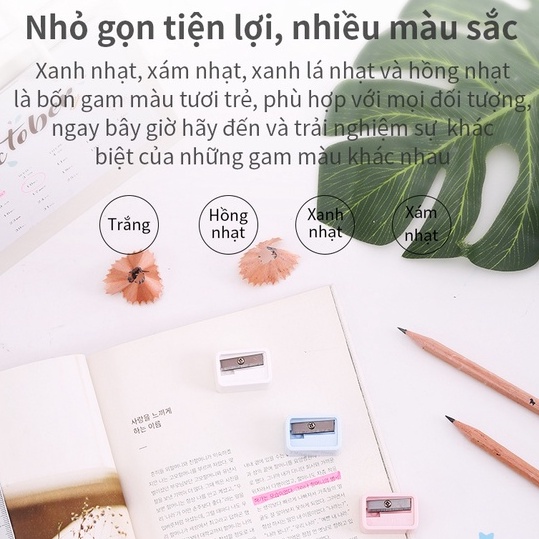 Gọt bút chì mini Deli - Hồng, Cam, Xanh dương, Xanh lá - 1 cái màu ngẫu nhiên - Chất liệu ABS bền bỉ, lưỡi dao không ghỉ - 594