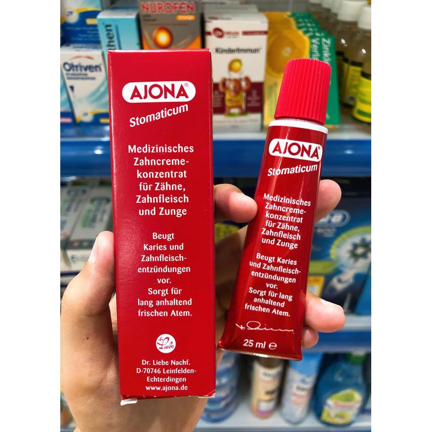 [DATE 2028] Kem đánh răng cô đặc Ajona Stomaticum Đức, tuýp 25ml