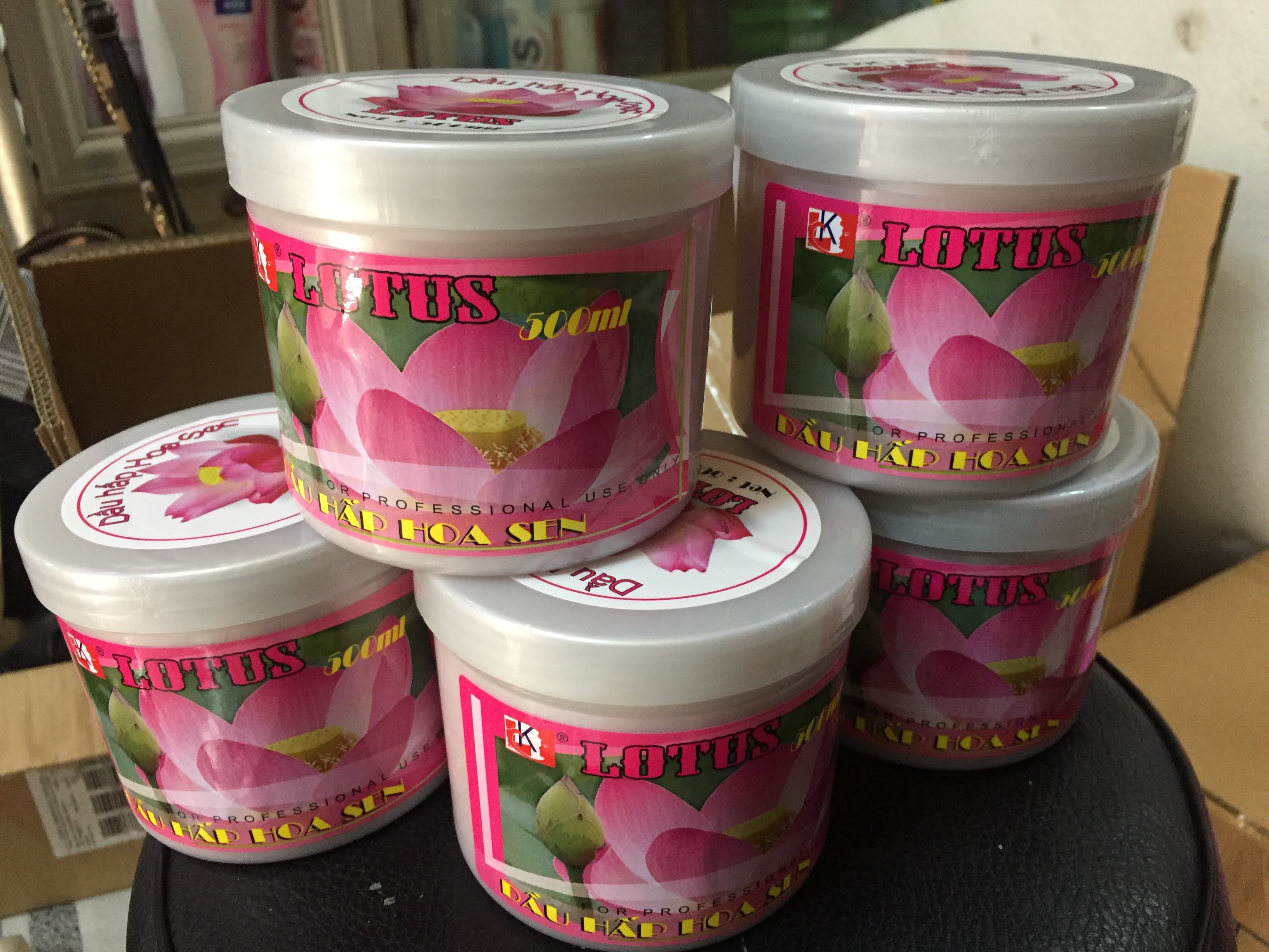 Combo 5 hộp Hấp dầu hoa Sen 500 ml thơm mượt tóc