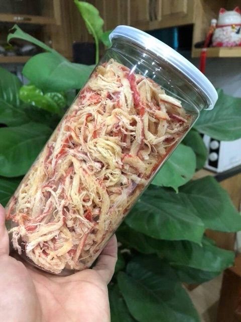 Hủ 300gr mực hấp dừa sợi siêu ngon