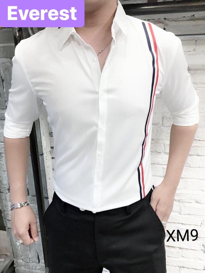 ÁO SƠ MI LỤA NAM CHẤT LỤA CAO CẤP TRẮNG LÔNG VŨ SOÁI KA - EVEREST FASHION