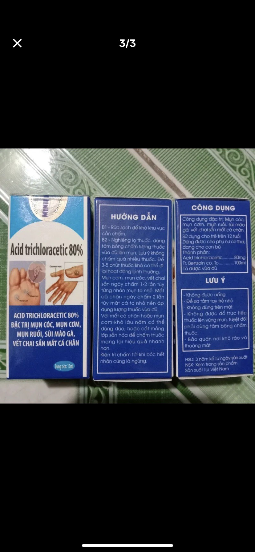 chai chấm mục cóc mụn cơm