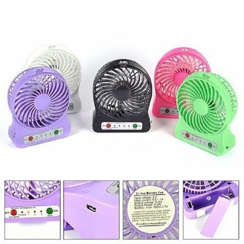Combo 2 quạt tích điện mini 3 tốc độ