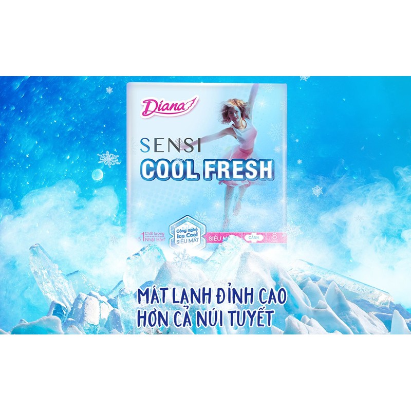 [HCM](Giá Thùng) Bvs Diana Sensi Cool Fresh (Gói 8 Miếng) (Có Cánh)