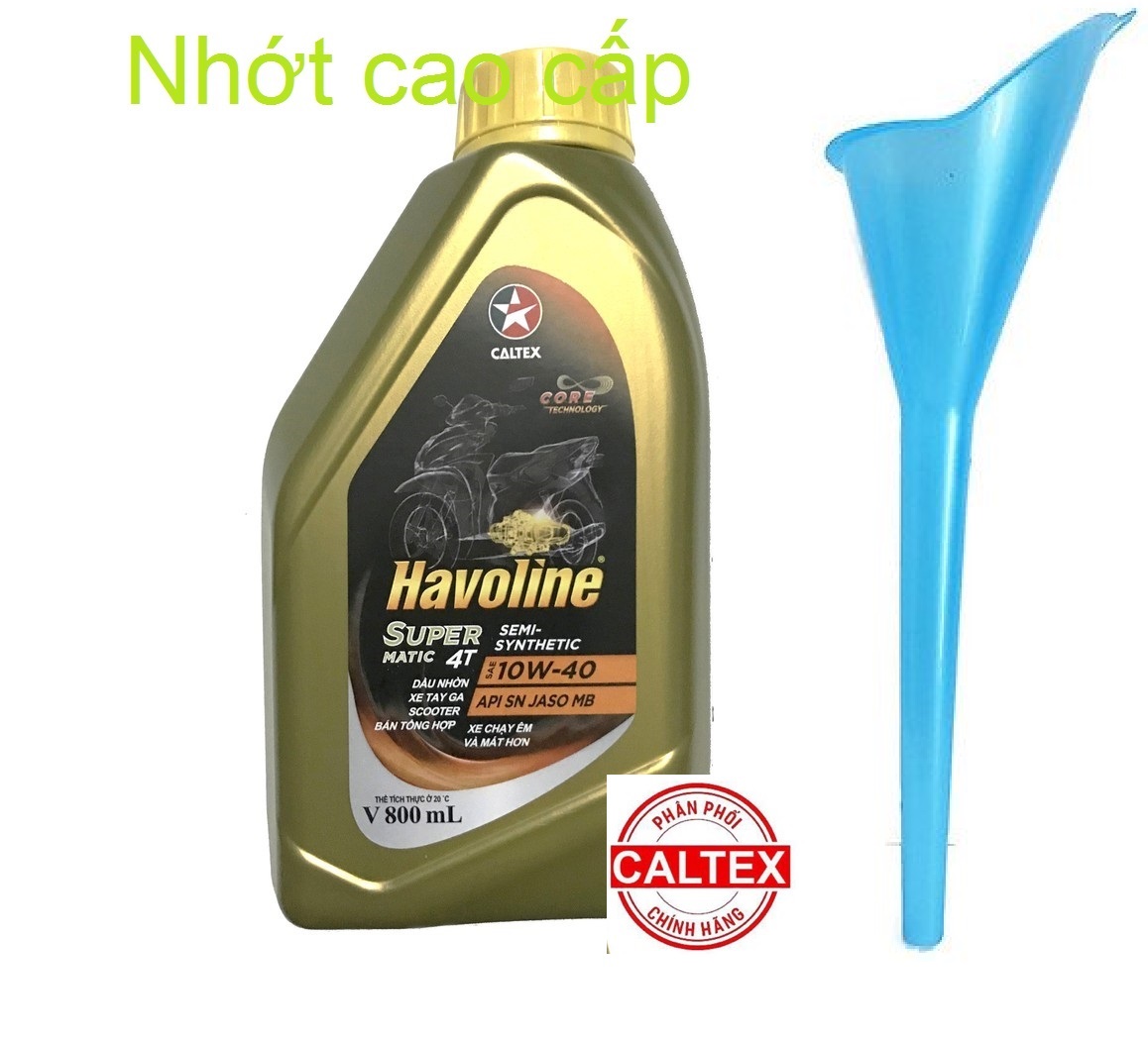 [FREE PHỄU NHỚT]Nhớt xe tay ga Havoline 10W40 800ml, Dầu nhớt Havoline SuperMatic 4T SAE 10W-40 0,8L xe tay ga đem lại trải nghiệm hoàn hảo