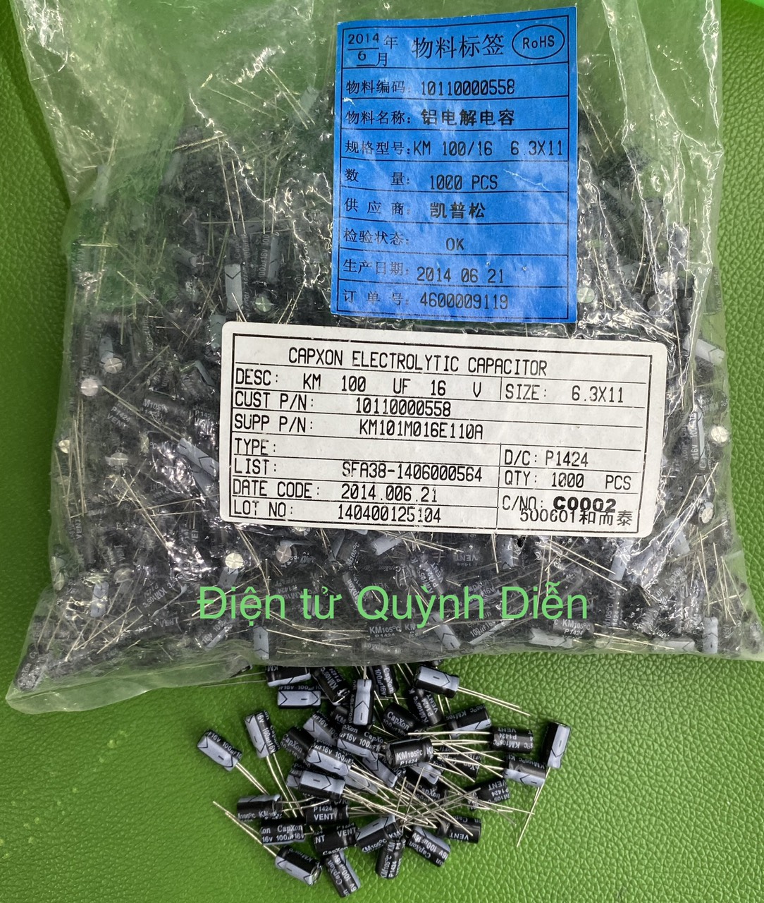 Combo 100 Con Tụ hóa 100uF 16V CAPXON