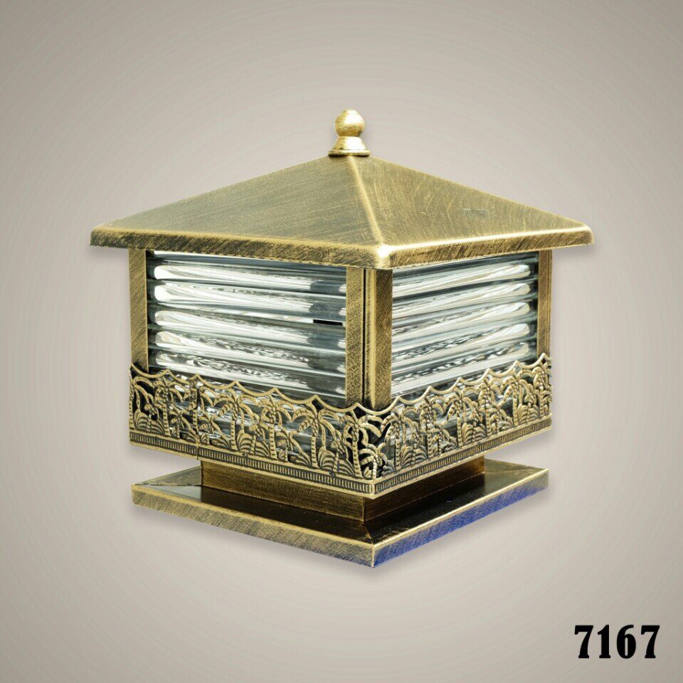 Đèn trụ cổng mạ đồng phi 250
